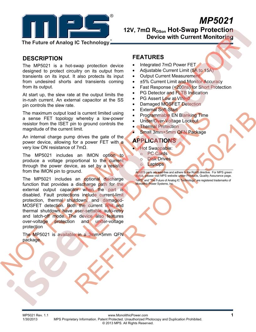 MP5021 Datasheet
