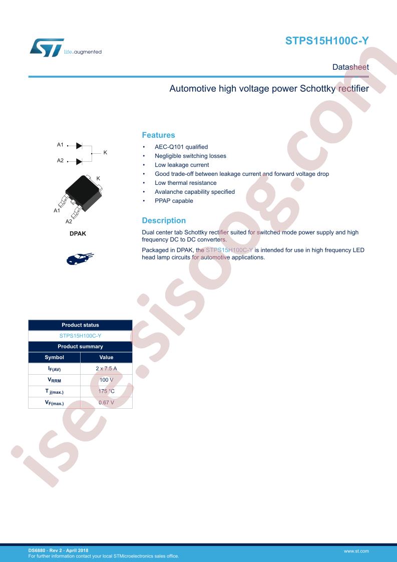 STPS15H100C-Y