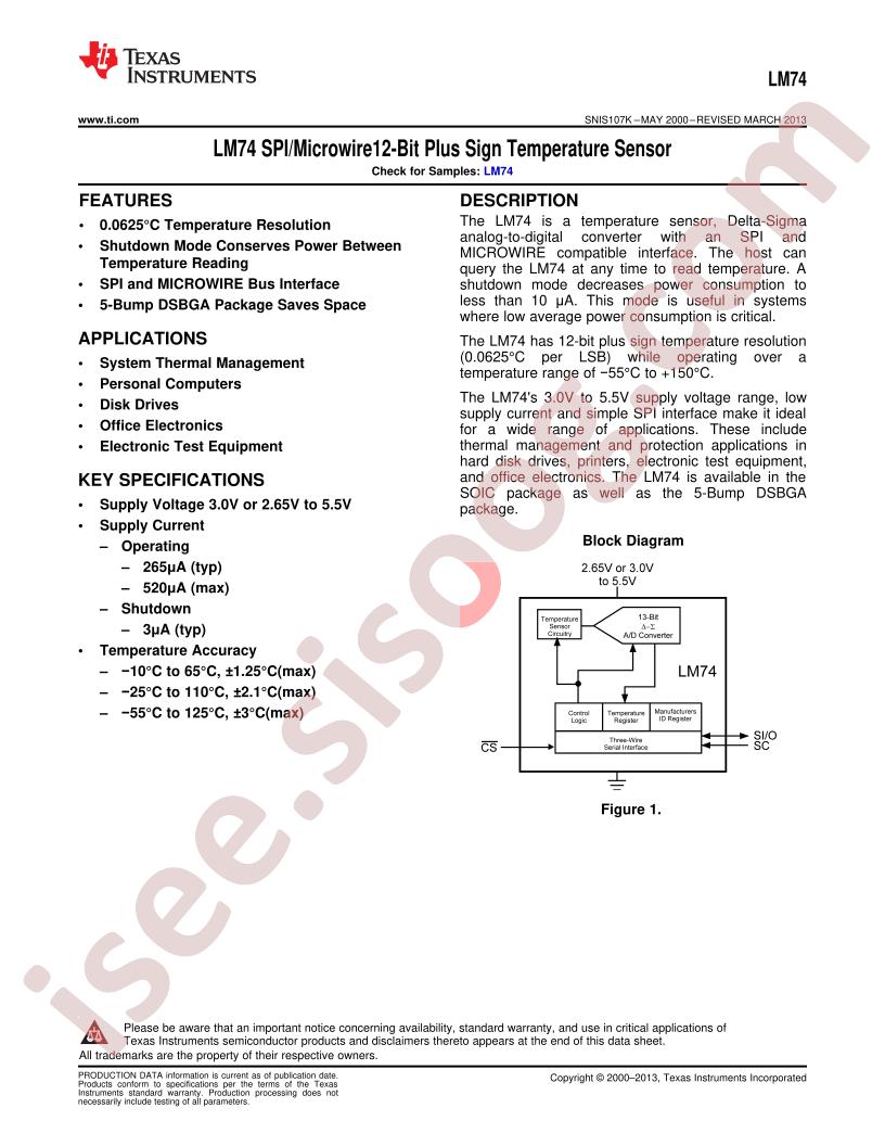 LM74 Datasheet