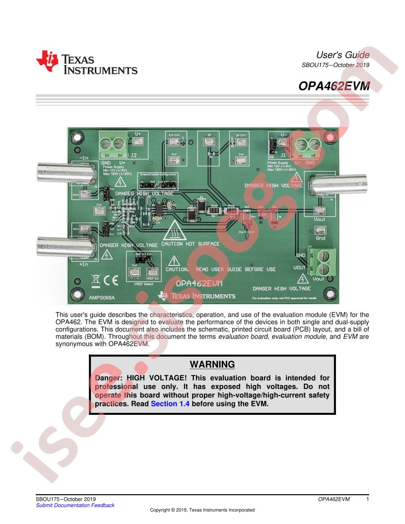OPA462EVM User Guide
