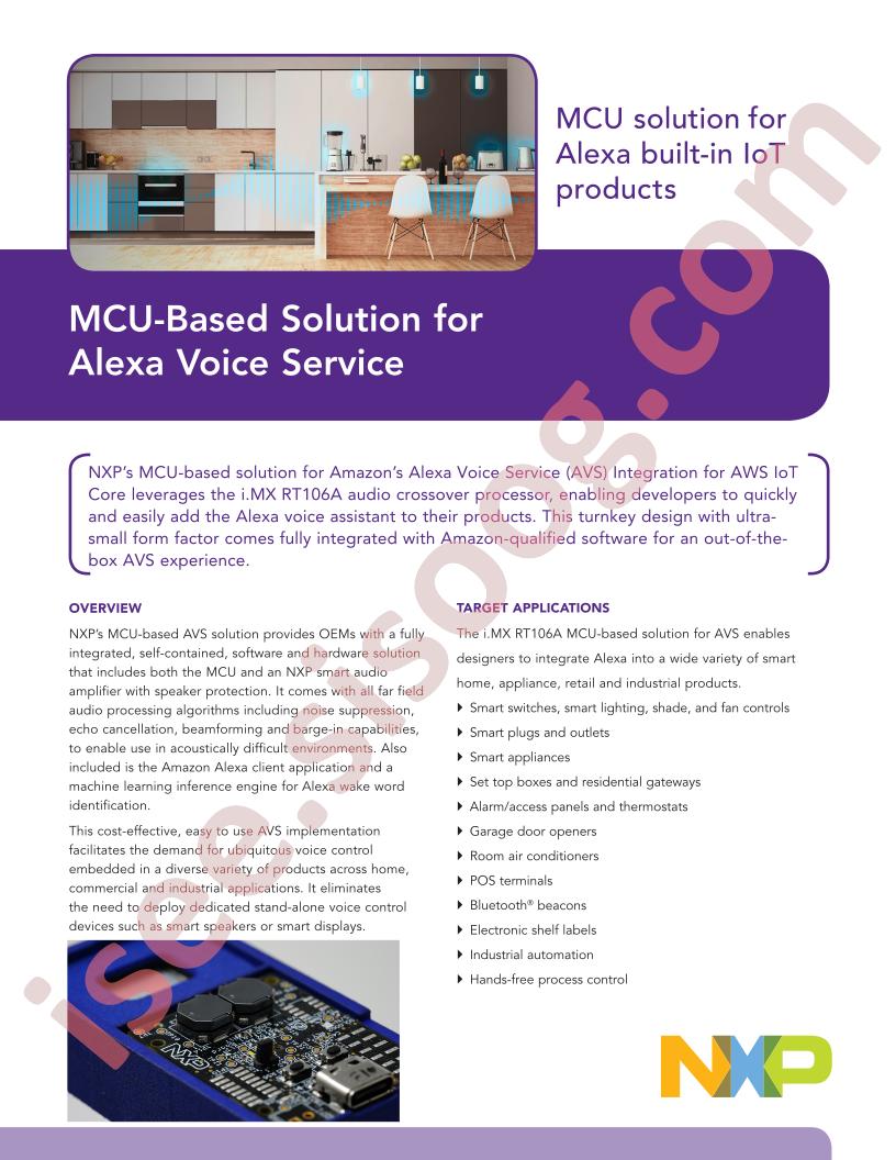 MCU-Based Solution for Alexa™ Fact Sheet