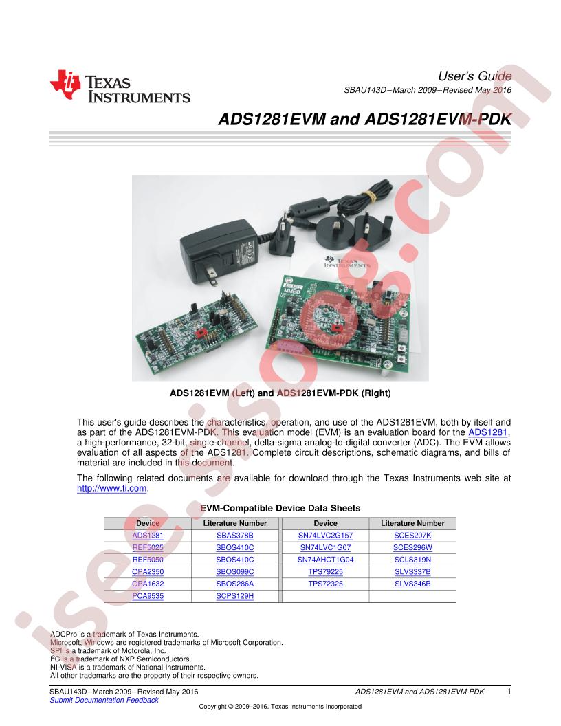 ADS1281EVM(-PDK)