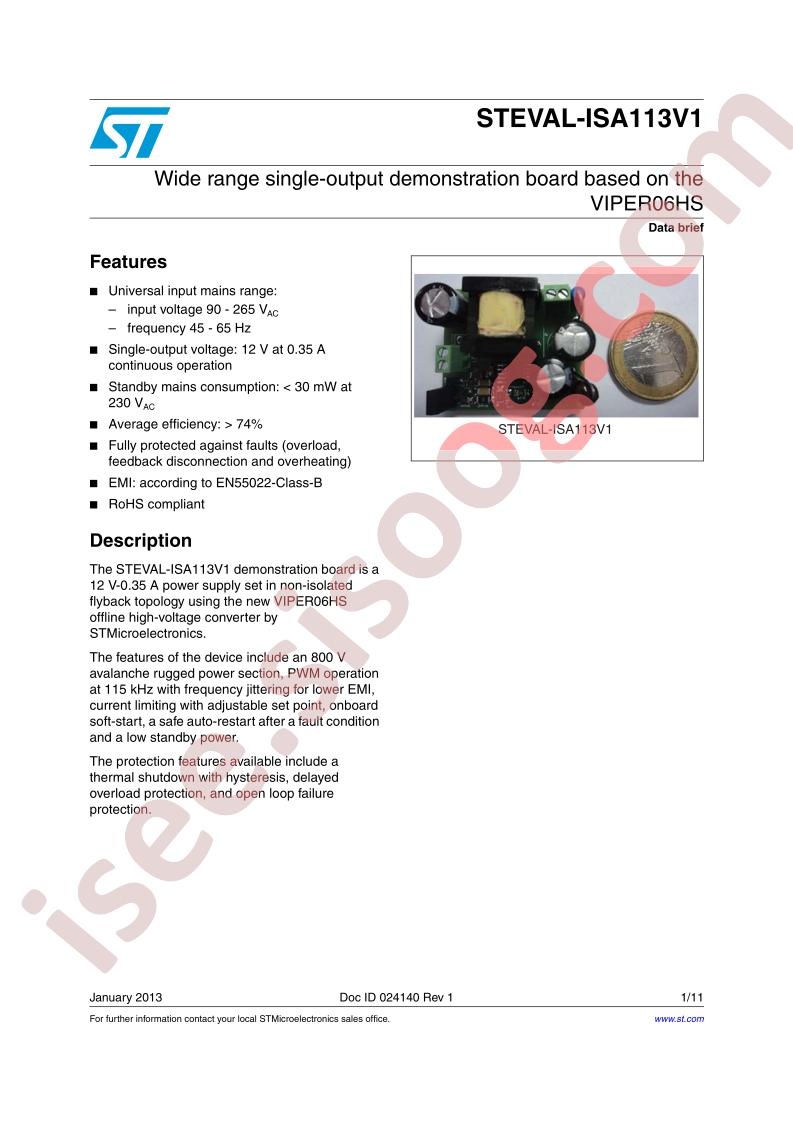 STEVAL-ISA113V1 Data Brief