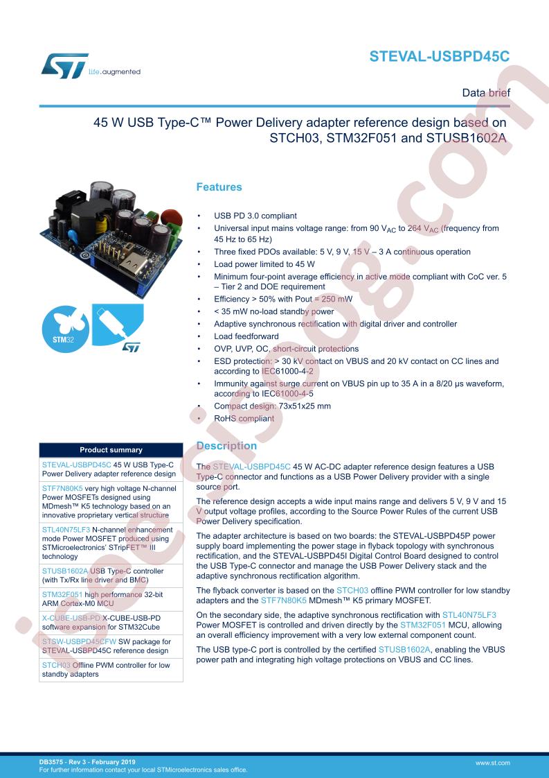 STEVAL-USBPD45C Data Brief