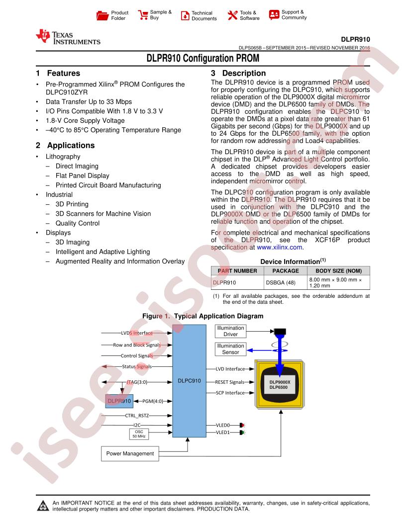 DLPR910 Datasheet