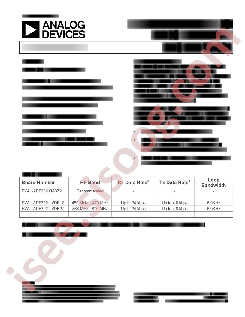 EVAL-ADF7021-VDBxZ