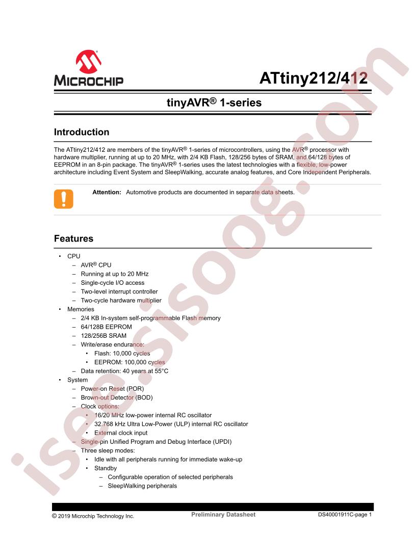 ATtiny212,412 Datasheet