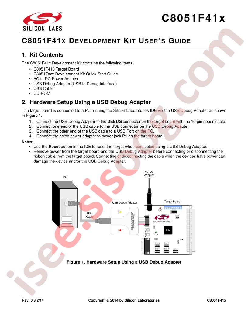 C8051F41x-DK Guide