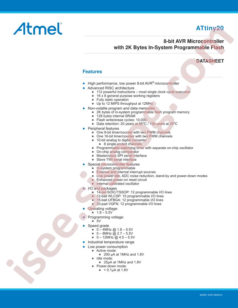 ATTINY20 Datasheet