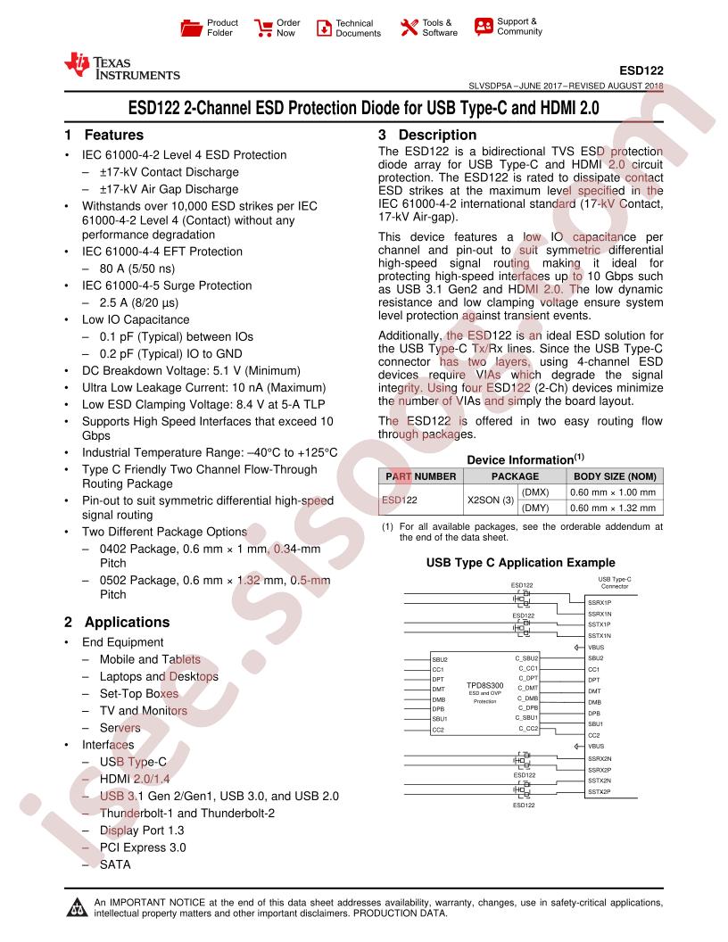 ESD122 Datasheet