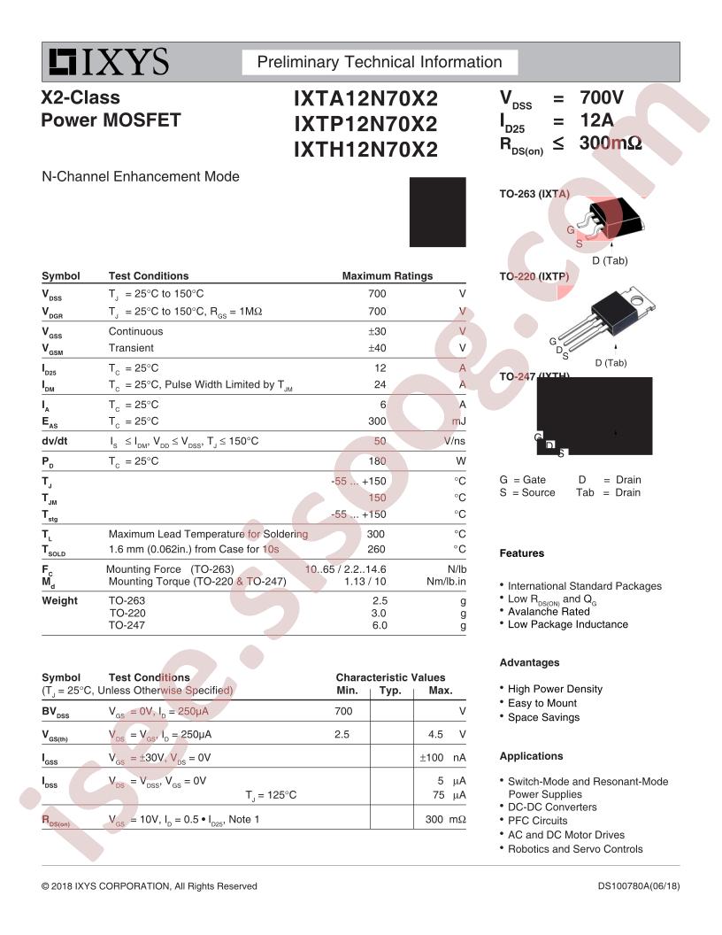 IXT(A,P,H)12N70X2
