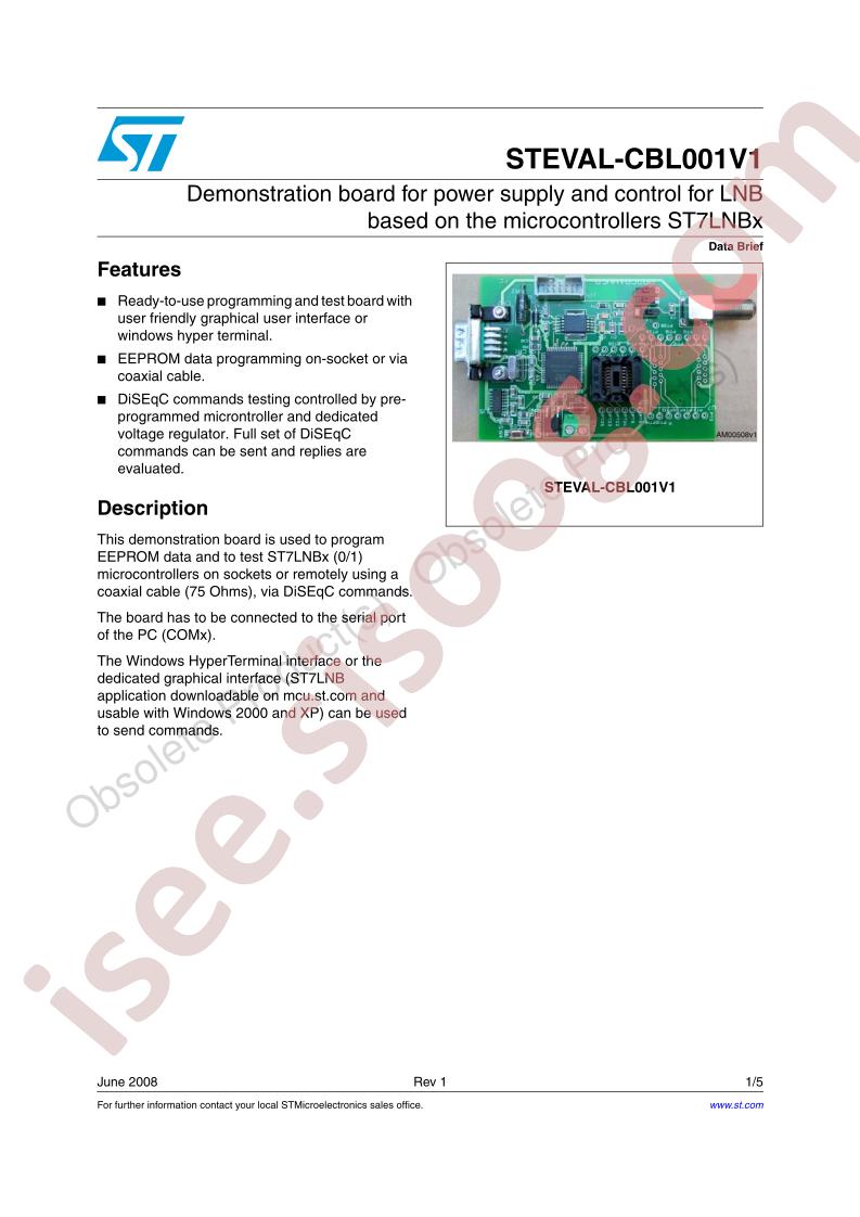 STEVAL-CBL001V1 Data Brief