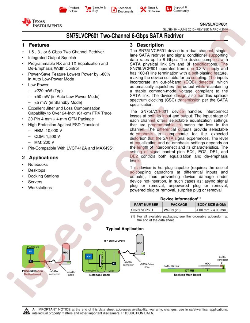 SN75LVCP601