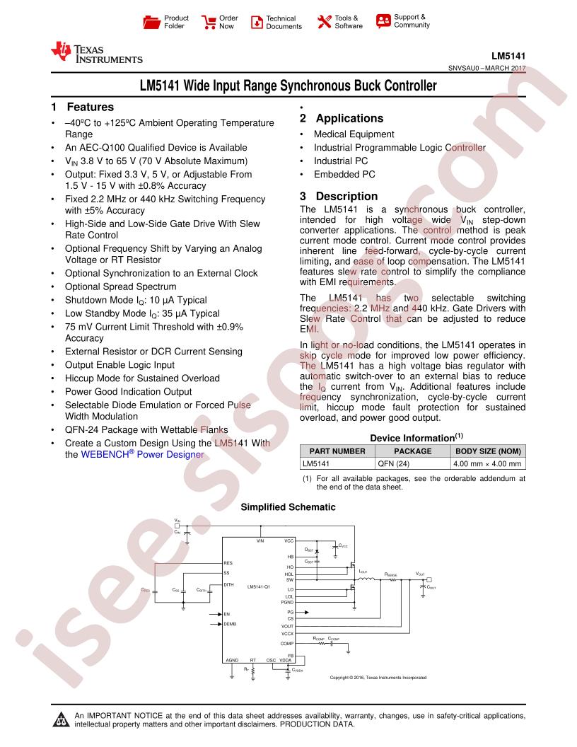 LM5141 Datasheet