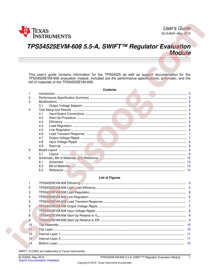 TPS54525EVM-608 User's Guide