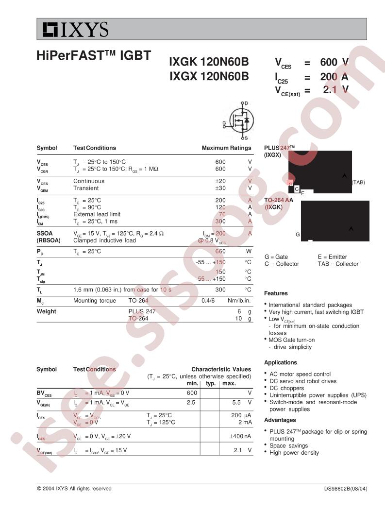 IXG(K,X)120N60B