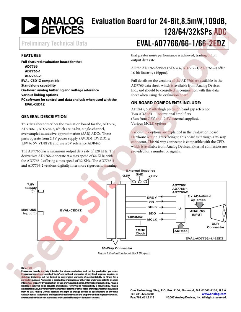 EVAL-AD7766/-1/-2EDZ