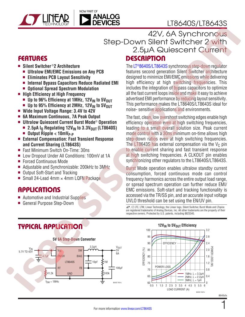 LT8640S, LT8643S Datasheet