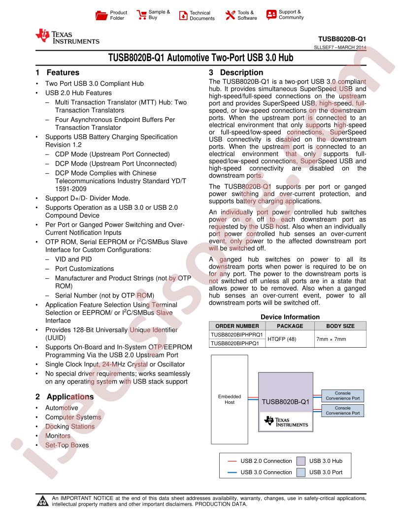 TUSB8020B-Q1 Datasheet