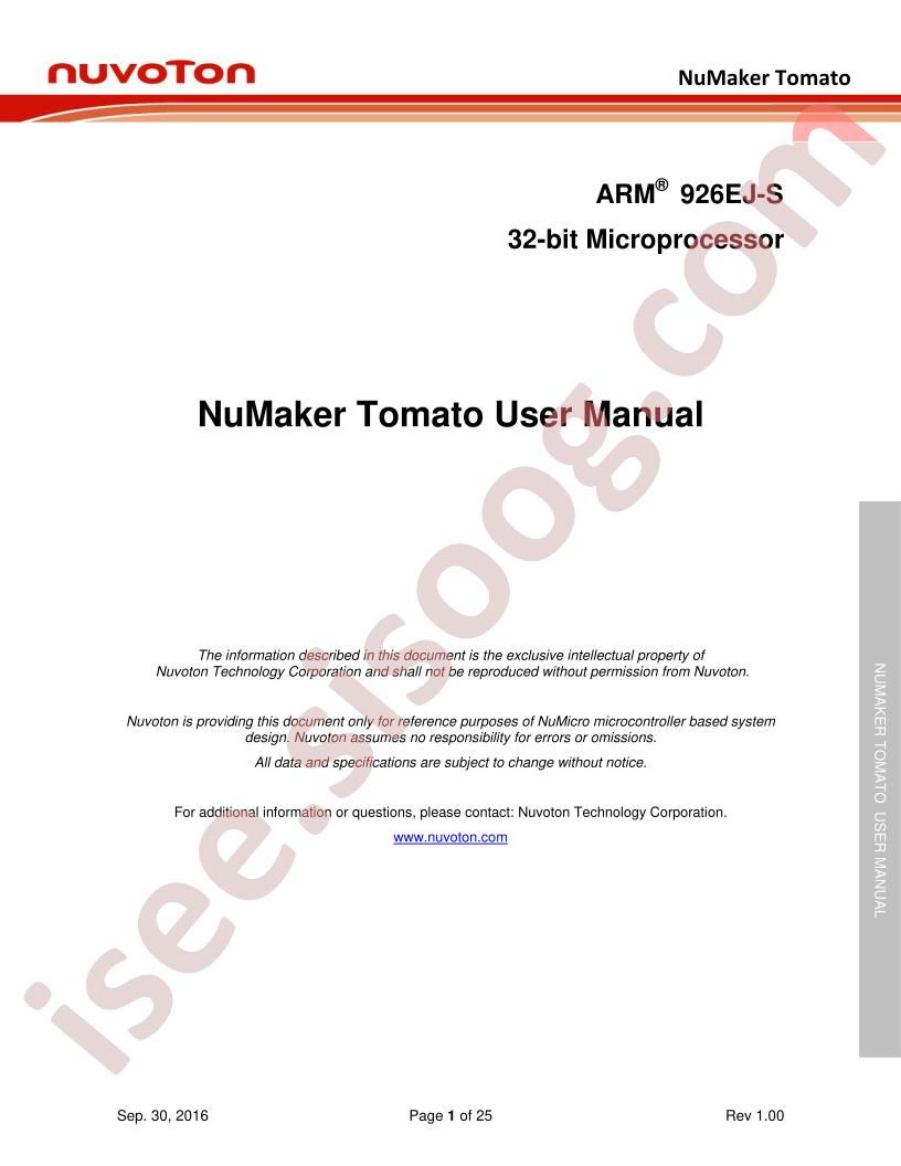 NuMaker Tomato User Manual