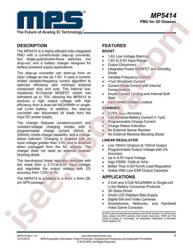 MP5414 Datasheet