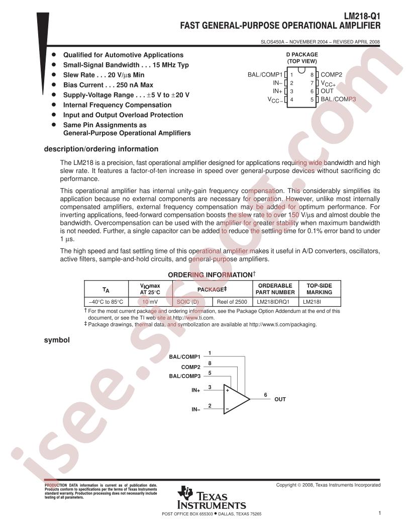 LM218-Q1