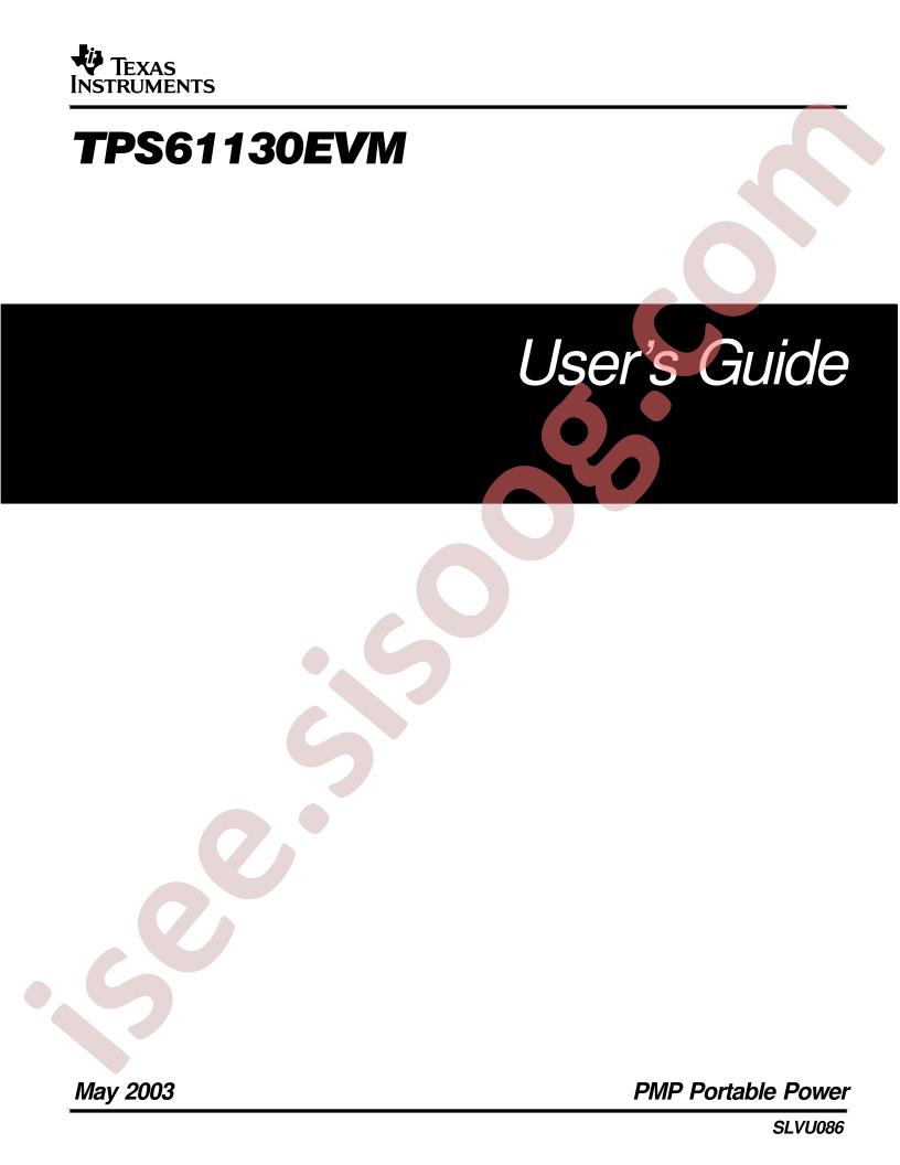 TPS61130EVM User Guide