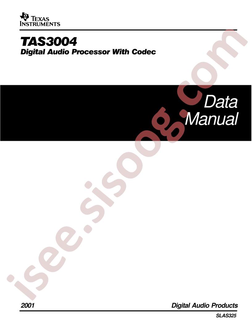 TAS3004 Data Manual