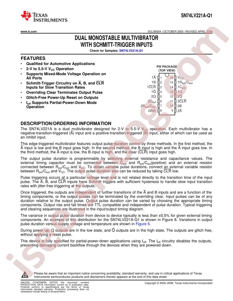 SN74LV221A-Q1