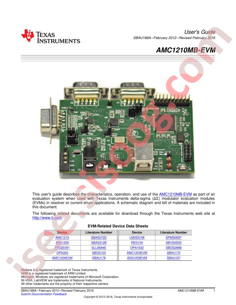AMC1210MB-EVM User Guide