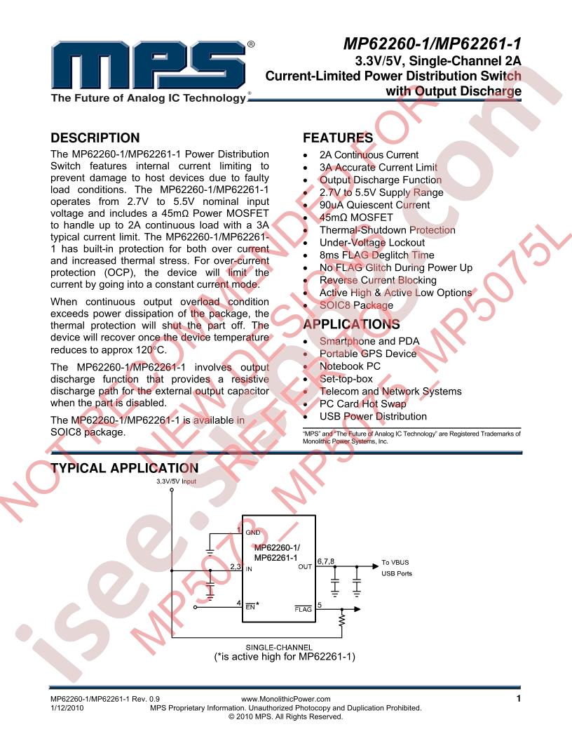 MP62260-1/61-1 Datasheet