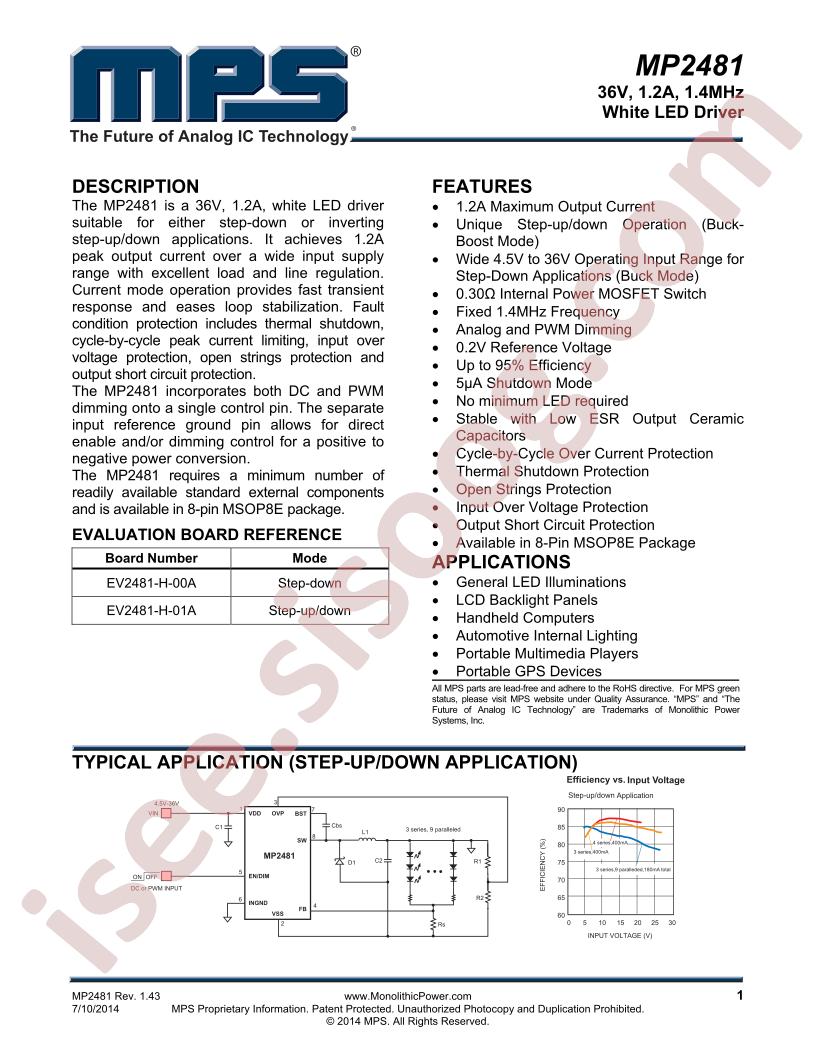 MP2481 Datasheet