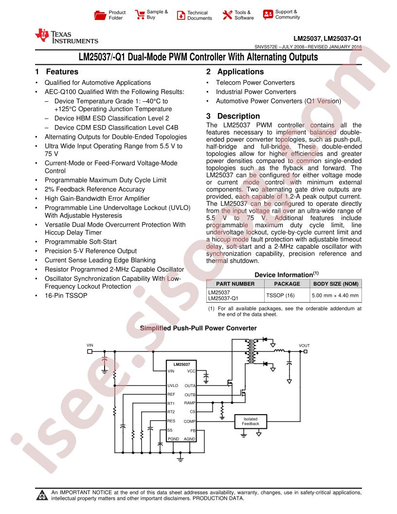LM25037(-Q1) Datasheet