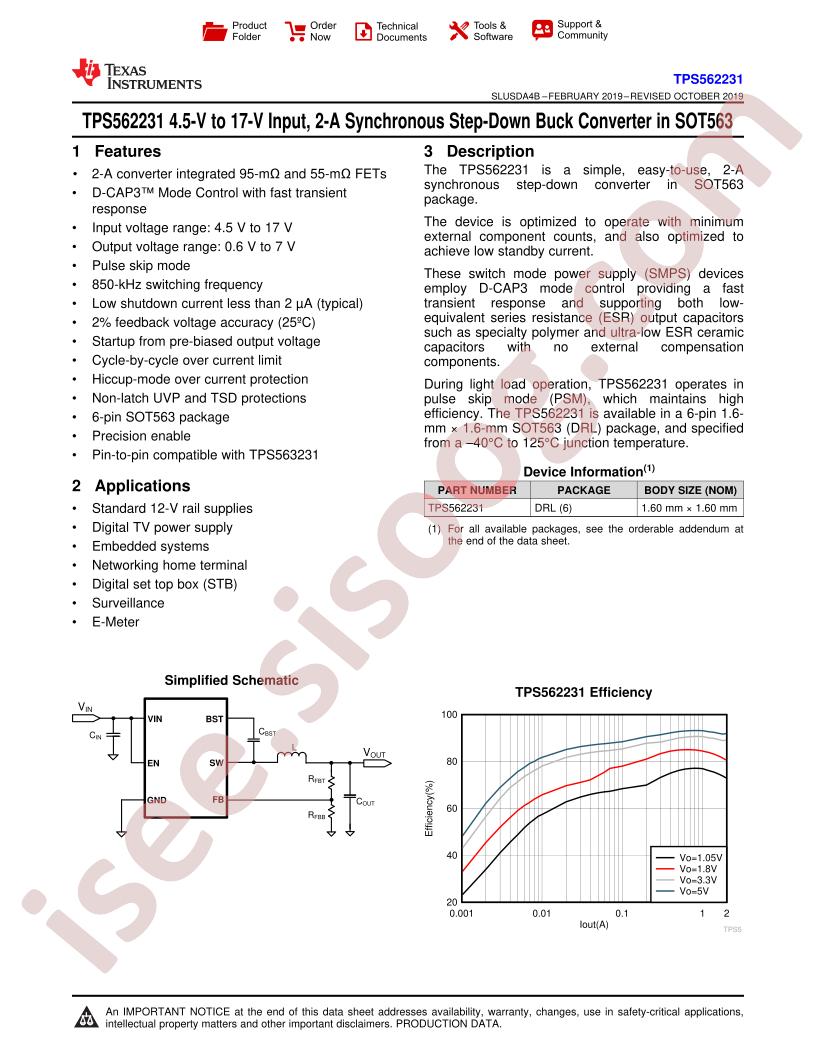 TPS562231 Datasheet