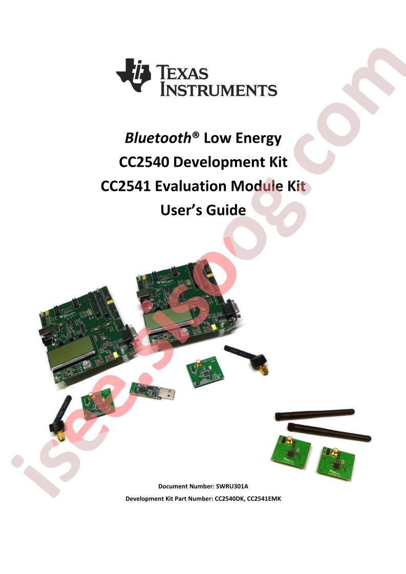 CC2540 Devel Kit User Guide