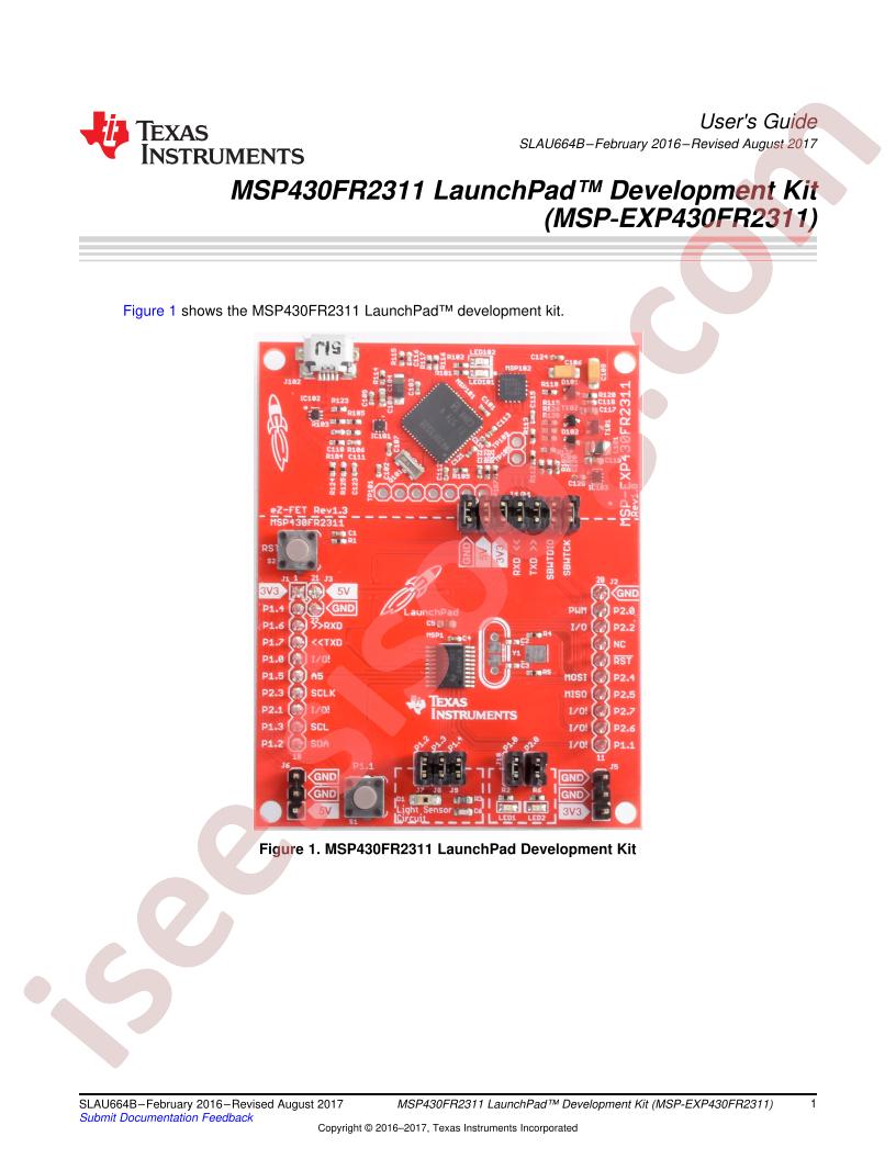 MSP-EXP430FR2311 User Guide