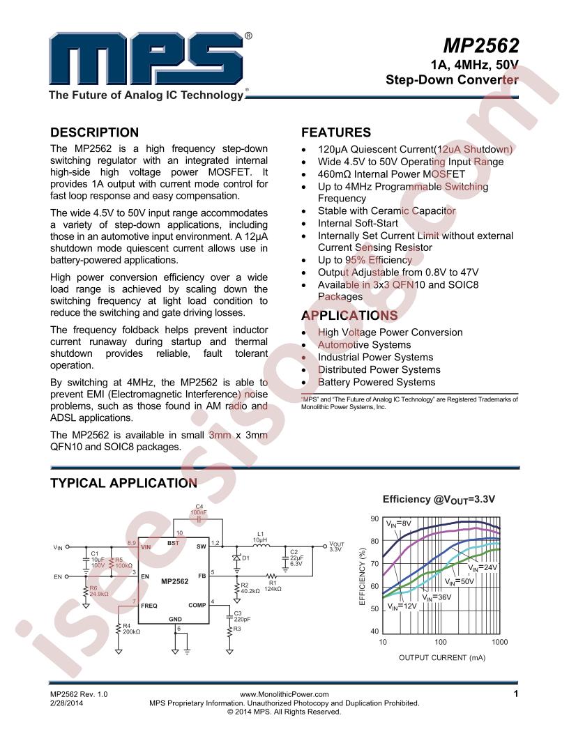 MP2562 Datasheet