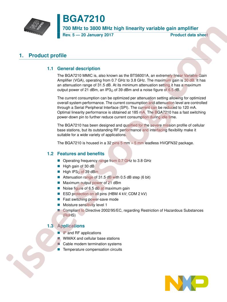 BGA7210 Datasheet