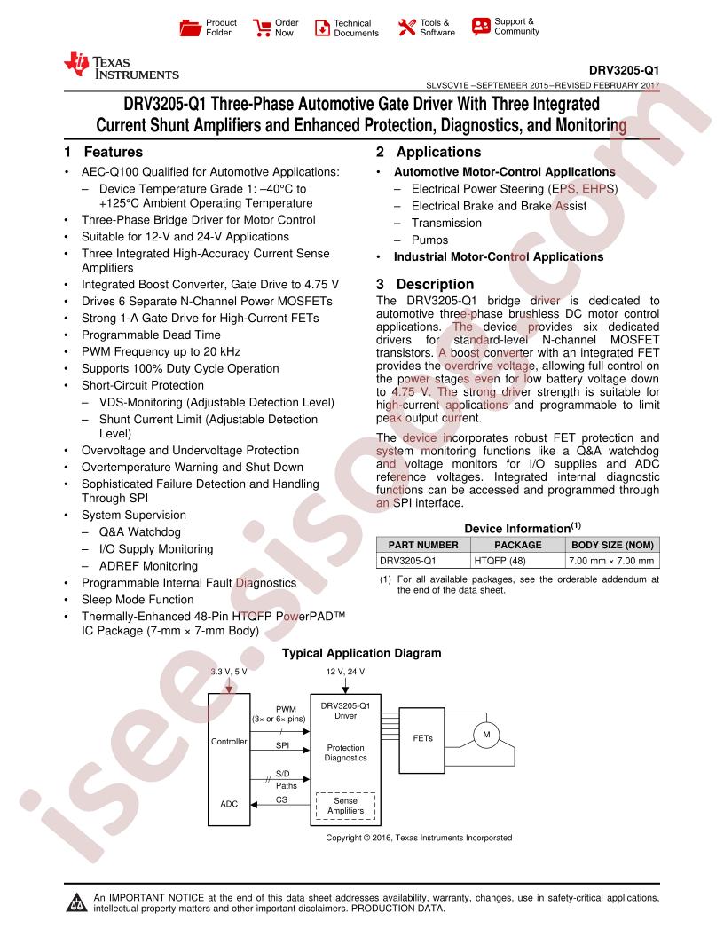DRV3205-Q1 Datasheet