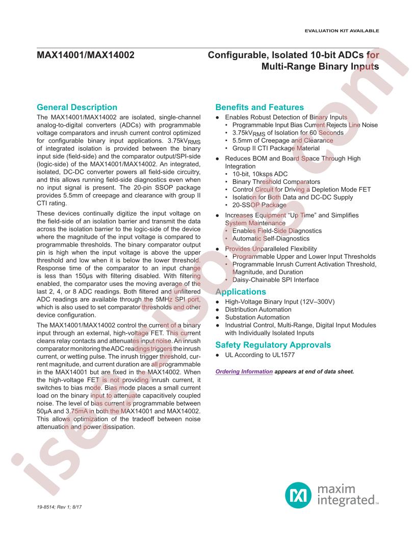 MAX14001-02 Datasheet