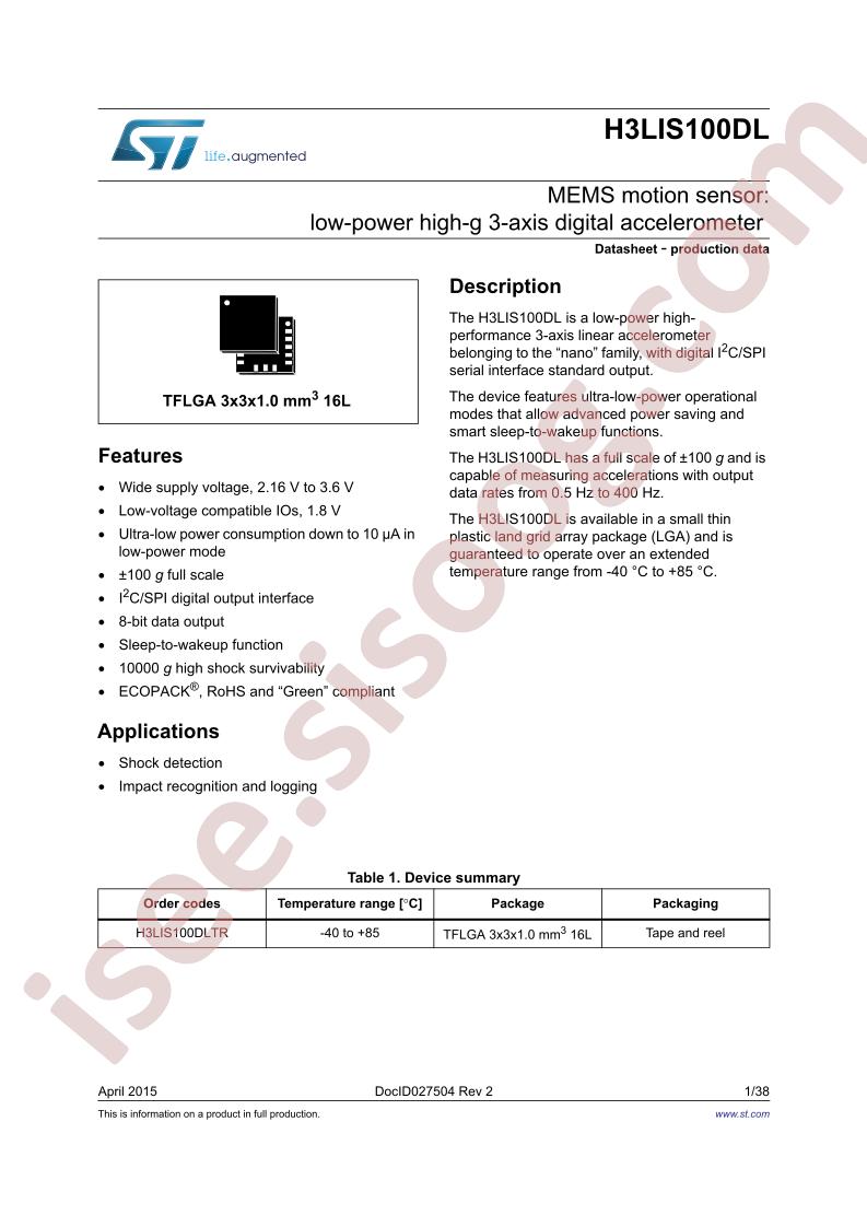 H3LIS100DL