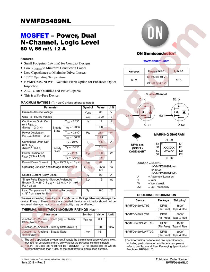 NVMFD5489NLT(WF)