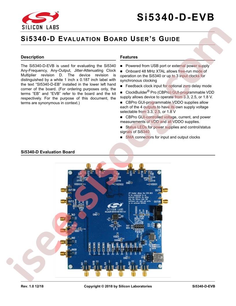 SI5340-D-EVB User Guide