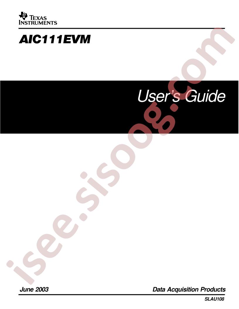 AIC111EVM Guide