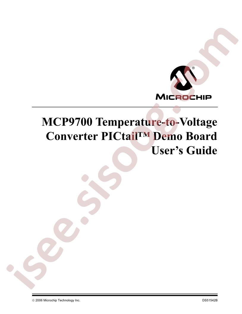 MCP9700 PICtail Demo Board Users Guide