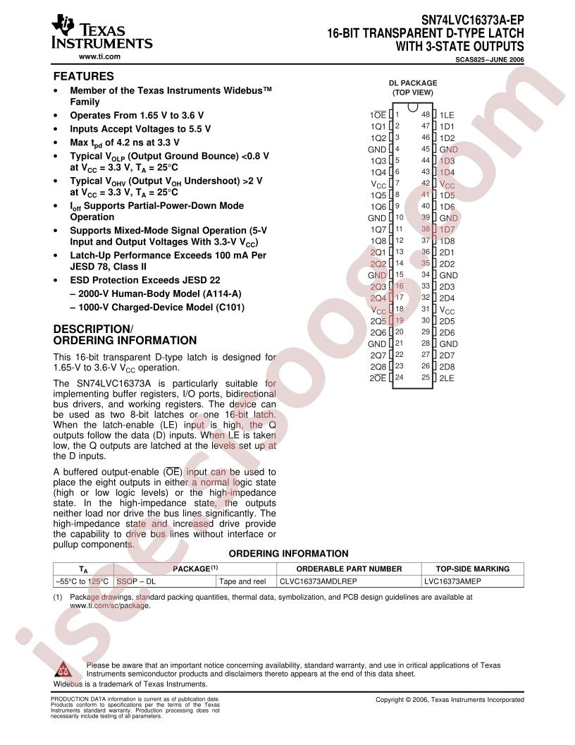 SN74LVC16373A-EP