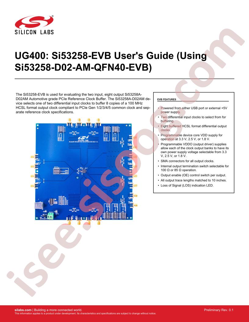 SI53258-A-EVB User Guide