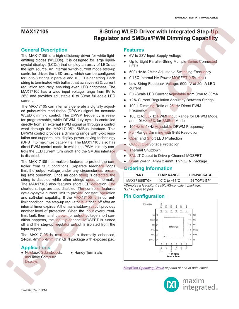 MAX17105 Datasheet