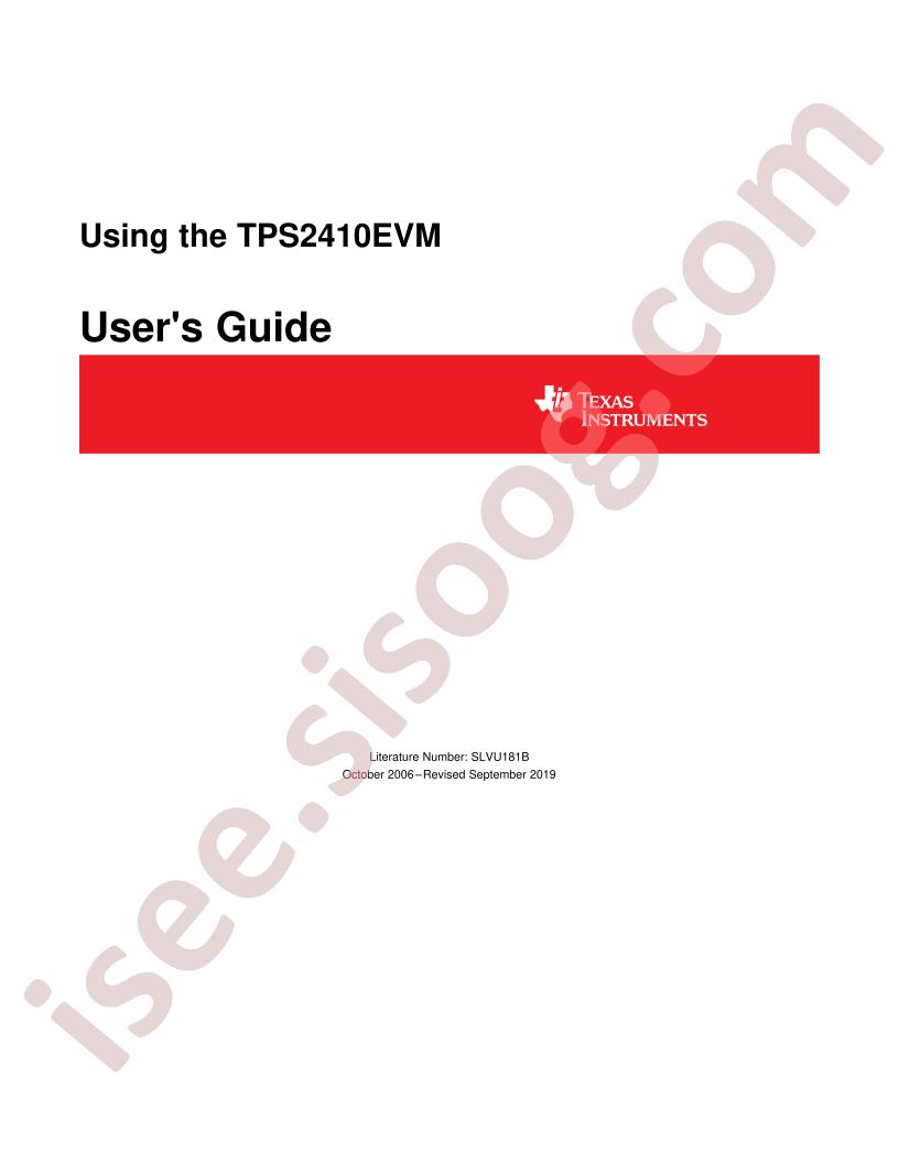 TPS2410EVM Guide