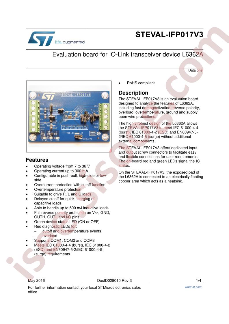STEVAL-IFP017V3 Data Brief